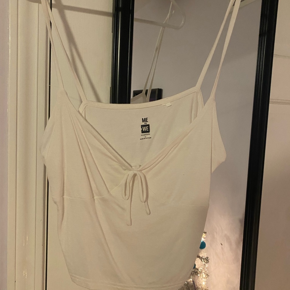 PacSun cropped white tank top
